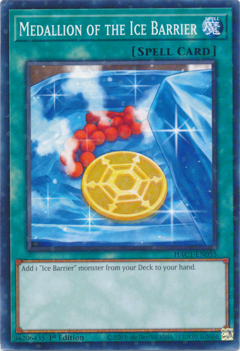 Medallion of the Ice Barrier (Duel Terminal) [HAC1-EN055] Parallel Rare | Galaxy Games LLC