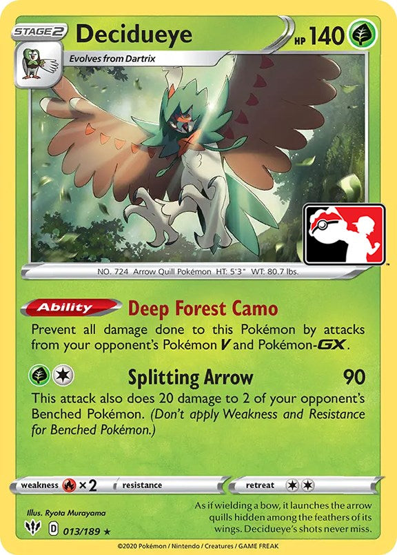 Decidueye (013/189) [Prize Pack Series One] | Galaxy Games LLC