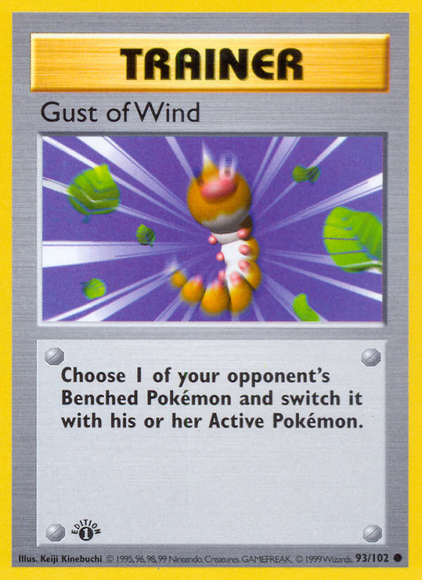 Gust of Wind (93/102) (Shadowless) [Base Set 1st Edition] | Galaxy Games LLC