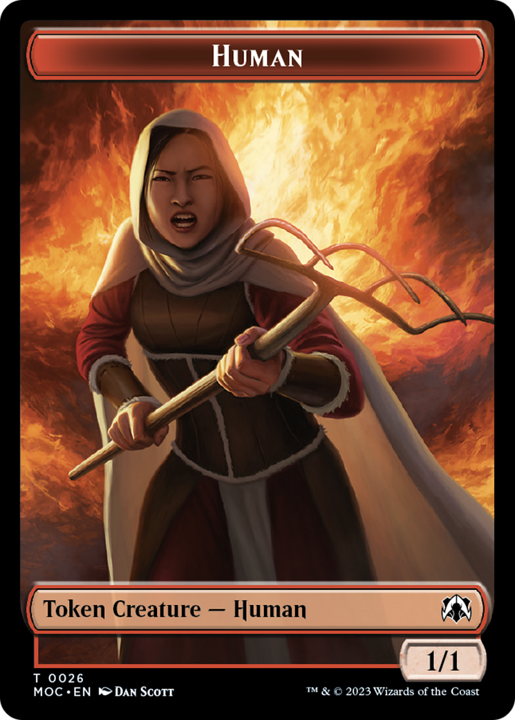 Squid // Human (26) Double-Sided Token [March of the Machine Commander Tokens] | Galaxy Games LLC