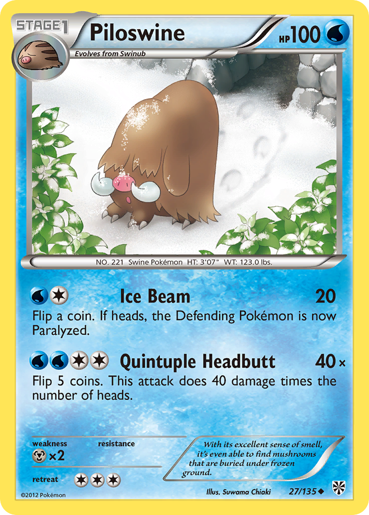 Piloswine (27/135) [Black & White: Plasma Storm] | Galaxy Games LLC