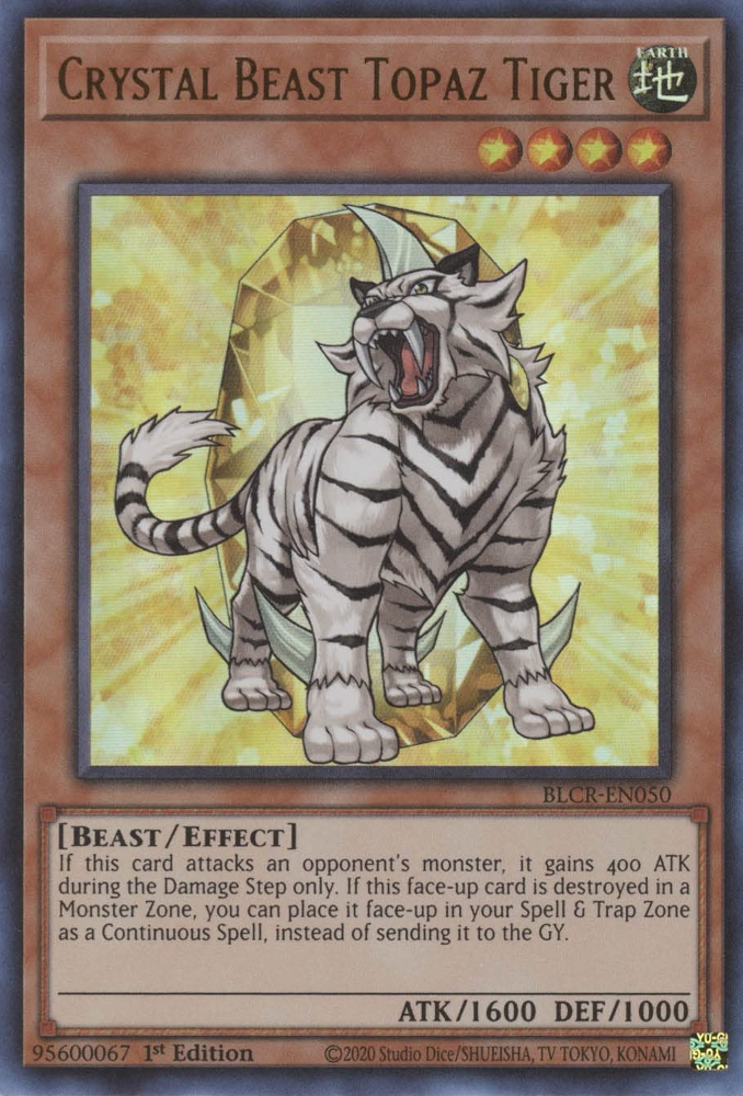 Crystal Beast Topaz Tiger [BLCR-EN050] Ultra Rare | Galaxy Games LLC