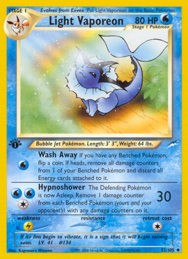 Light Vaporeon (52/105) [Neo Destiny 1st Edition] | Galaxy Games LLC