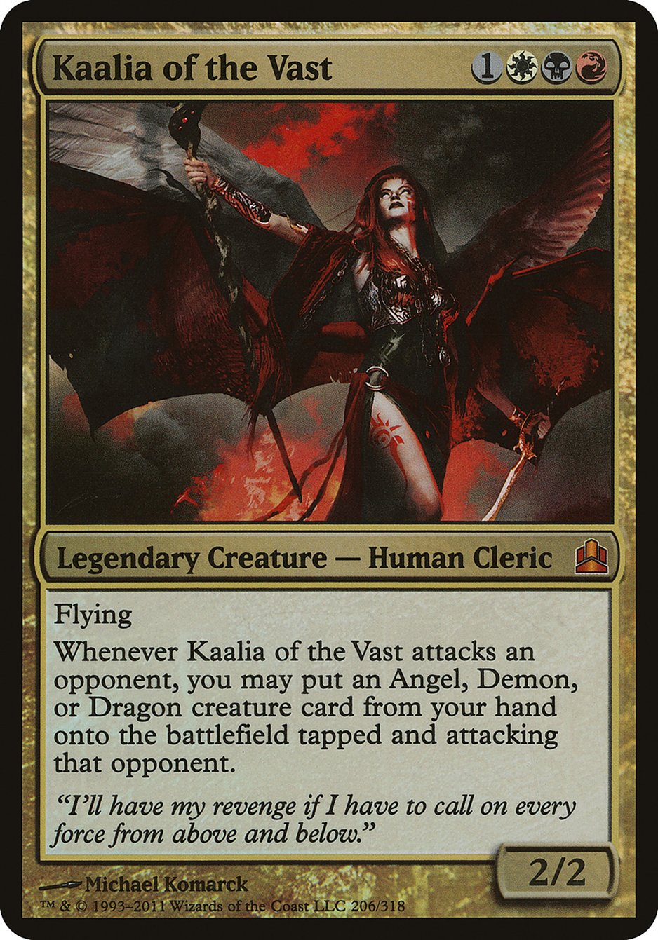 Kaalia of the Vast (Oversized) [Commander 2011 Oversized] | Galaxy Games LLC