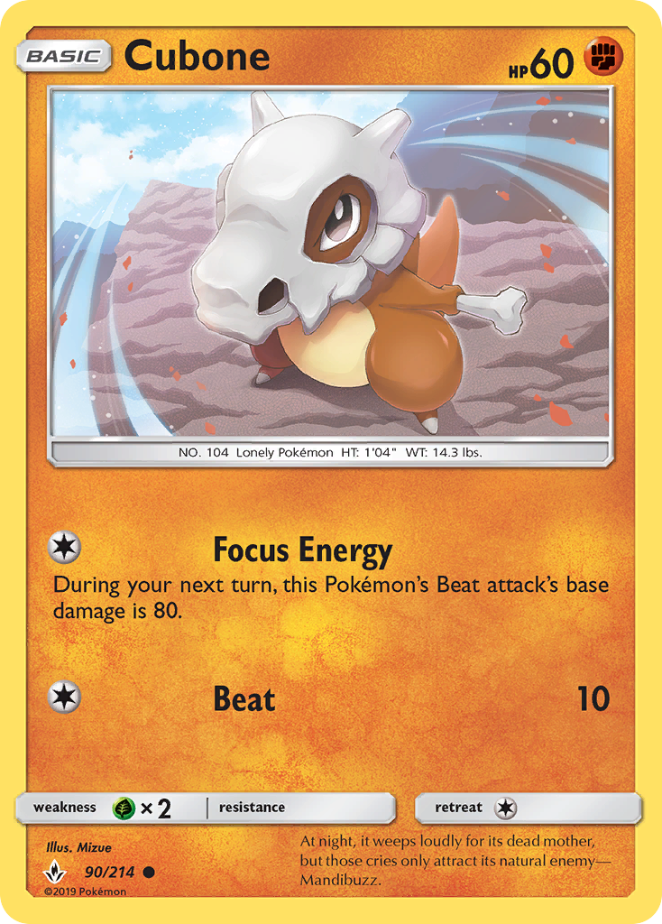 Cubone (90/214) [Sun & Moon: Unbroken Bonds] | Galaxy Games LLC