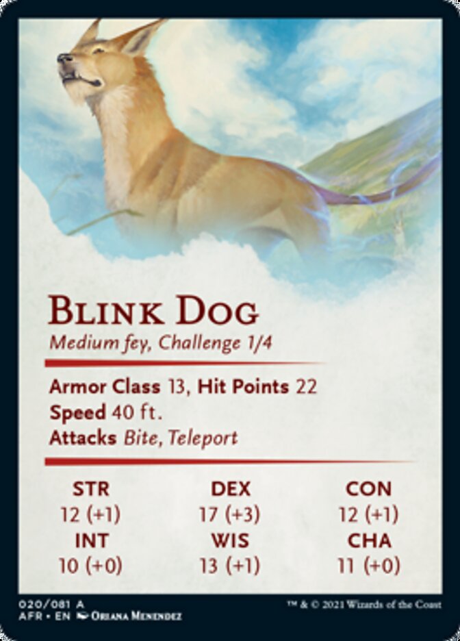 Blink Dog Art Card [Dungeons & Dragons: Adventures in the Forgotten Realms Art Series] | Galaxy Games LLC