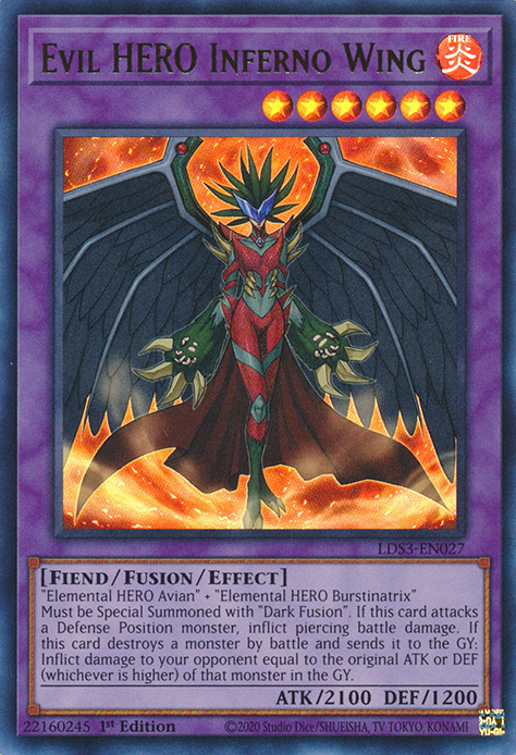 Evil HERO Inferno Wing [LDS3-EN027] Ultra Rare | Galaxy Games LLC