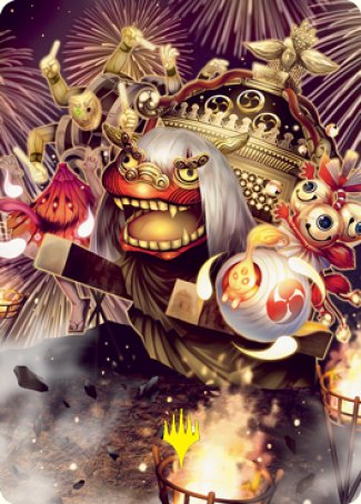 March of Reckless Joy Art Card (Gold-Stamped Signature) [Kamigawa: Neon Dynasty Art Series] | Galaxy Games LLC