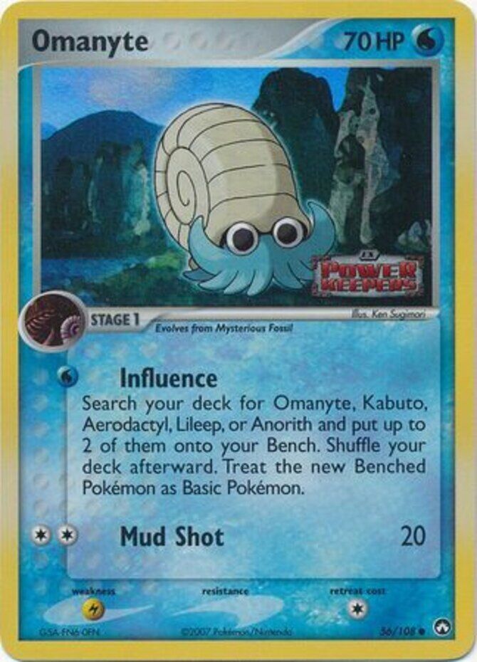 Omanyte (56/108) (Stamped) [EX: Power Keepers] | Galaxy Games LLC