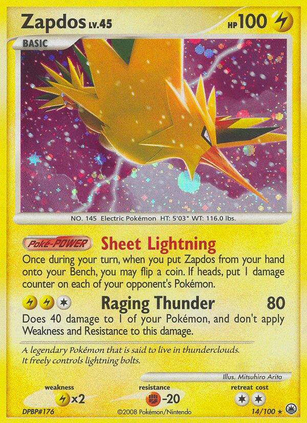 Zapdos (14/100) [Diamond & Pearl: Majestic Dawn] | Galaxy Games LLC