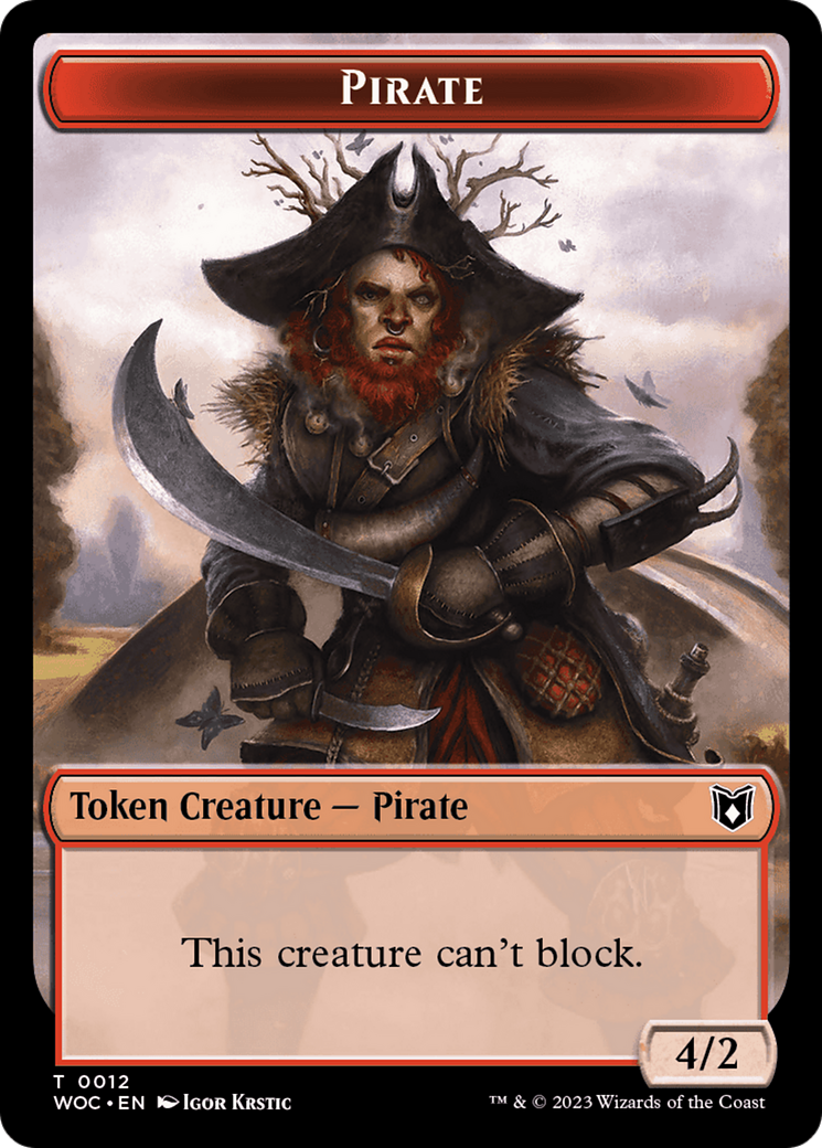 Pirate // Human Double-Sided Token [Wilds of Eldraine Commander Tokens] | Galaxy Games LLC