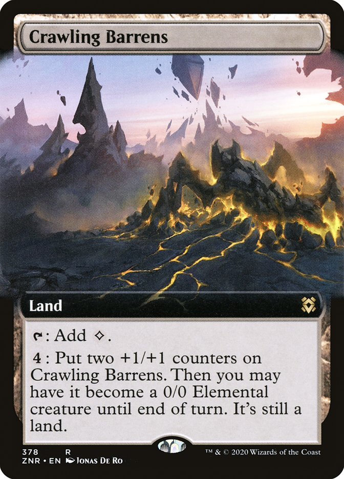 Crawling Barrens (Extended Art) [Zendikar Rising] | Galaxy Games LLC