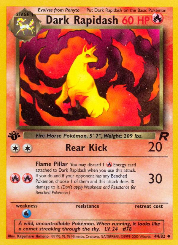 Dark Rapidash (44/82) [Team Rocket 1st Edition] | Galaxy Games LLC