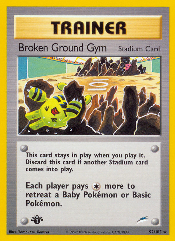 Broken Ground Gym (92/105) [Neo Destiny 1st Edition] | Galaxy Games LLC