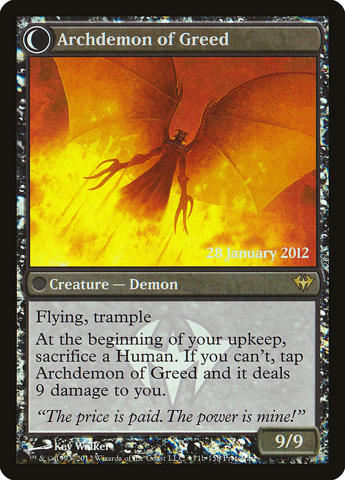 Ravenous Demon // Archdemon of Greed [Dark Ascension Prerelease Promos] | Galaxy Games LLC