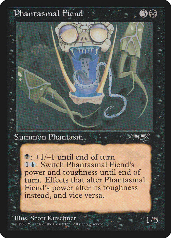 Phantasmal Fiend (Dark Green Background) [Alliances] | Galaxy Games LLC