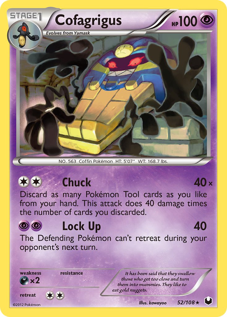 Cofagrigus (52/108) (Cracked Ice Holo) (Theme Deck Exclusive) [Black & White: Dark Explorers] | Galaxy Games LLC