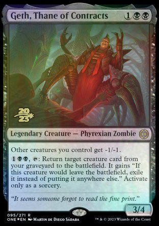 Geth, Thane of Contracts [Phyrexia: All Will Be One Prerelease Promos] | Galaxy Games LLC