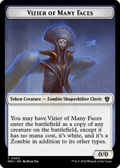 Vizier of Many Faces // Zombie Double-Sided Token [Murders at Karlov Manor Commander Tokens] | Galaxy Games LLC