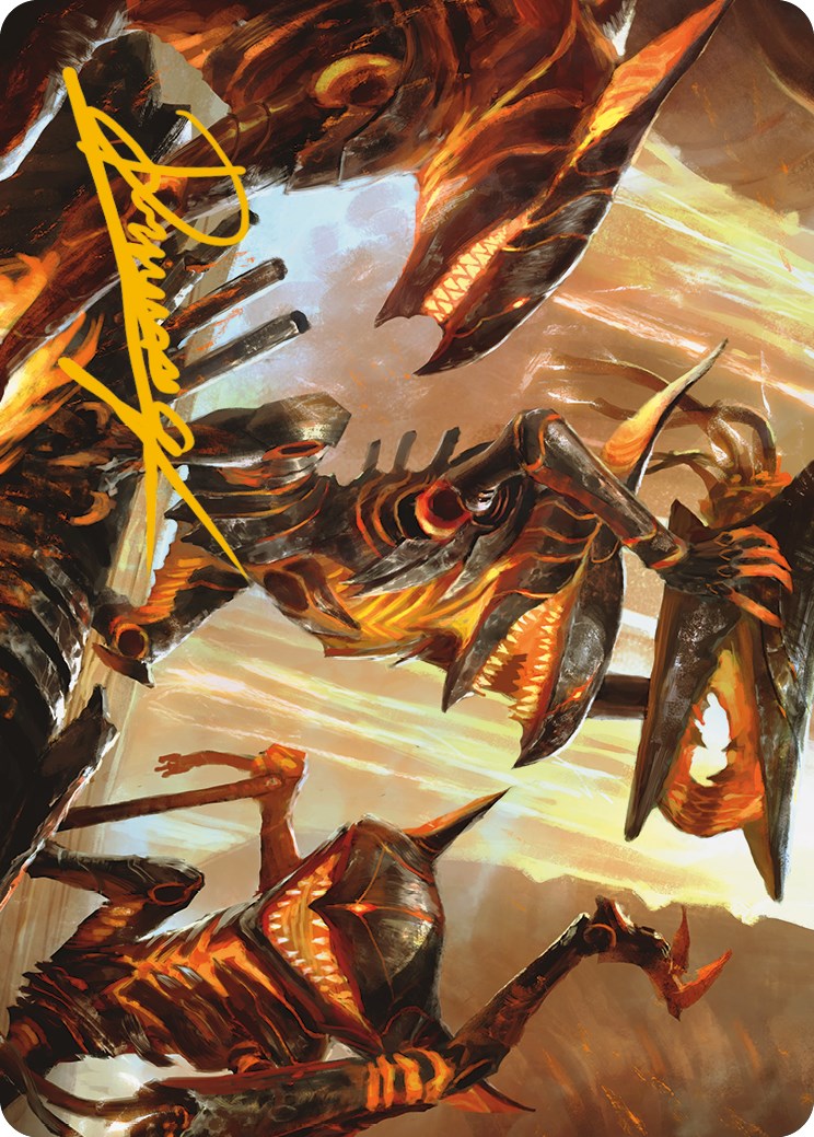 Gleeful Demolition Art Card (Gold-Stamped Signature) [Phyrexia: All Will Be One Art Series] | Galaxy Games LLC