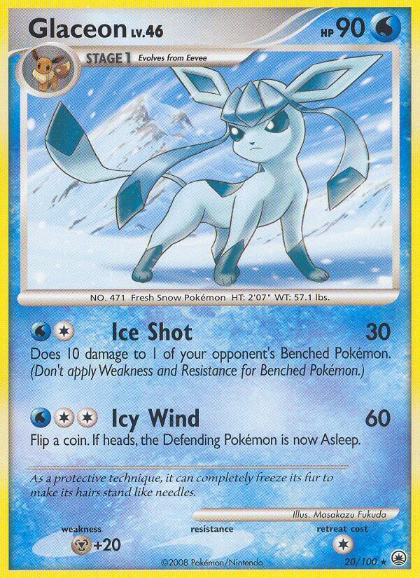 Glaceon (20/100) (Theme Deck Exclusive) [Diamond & Pearl: Majestic Dawn] | Galaxy Games LLC