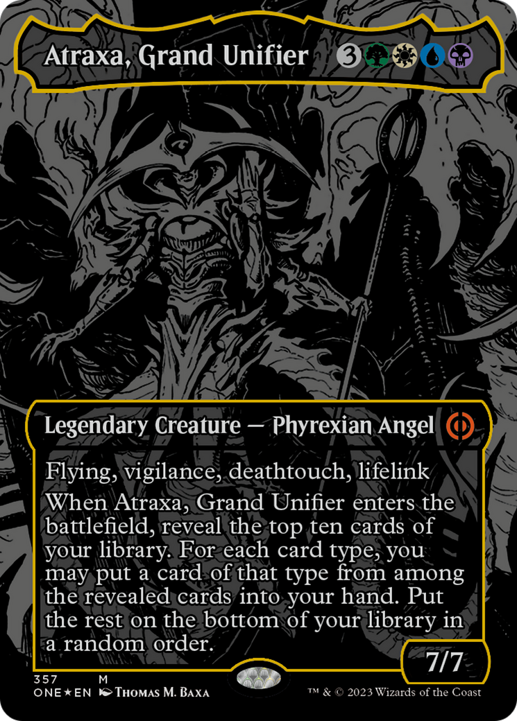 Atraxa, Grand Unifier (Oil Slick Raised Foil) [Phyrexia: All Will Be One] | Galaxy Games LLC