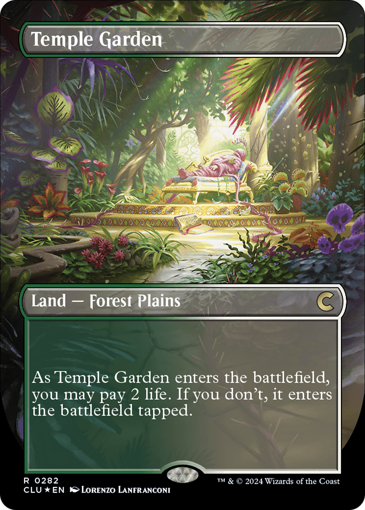 Temple Garden (Borderless) [Ravnica: Clue Edition] | Galaxy Games LLC