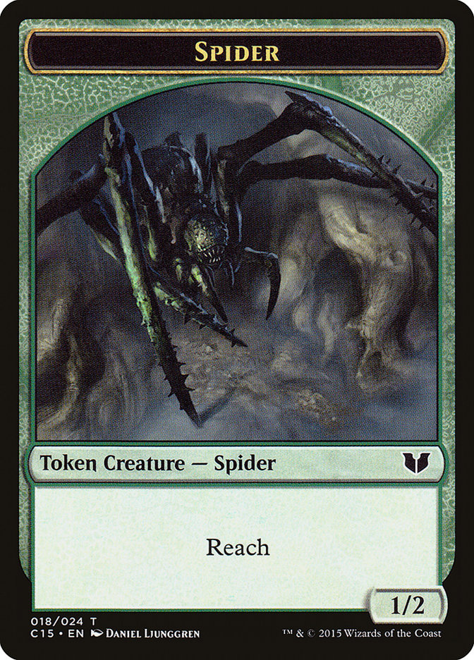 Saproling // Spider Double-Sided Token [Commander 2015 Tokens] | Galaxy Games LLC