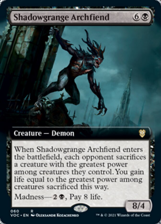 Shadowgrange Archfiend (Extended Art) [Innistrad: Crimson Vow Commander] | Galaxy Games LLC