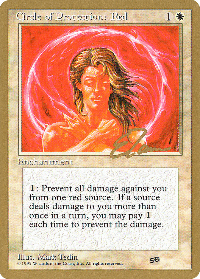 Circle of Protection: Red (Eric Tam) (SB) [Pro Tour Collector Set] | Galaxy Games LLC