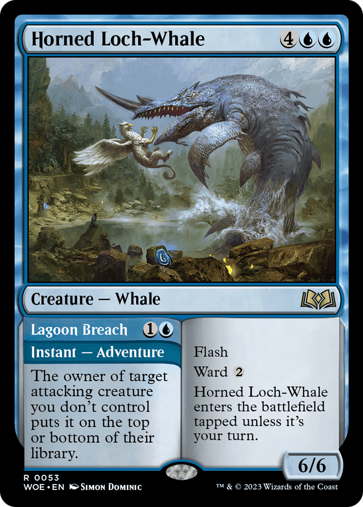 Horned Loch-Whale // Lagoon Breach [Wilds of Eldraine] | Galaxy Games LLC