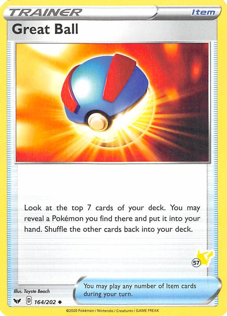 Great Ball (164/202) (Pikachu Stamp #57) [Battle Academy 2022] | Galaxy Games LLC