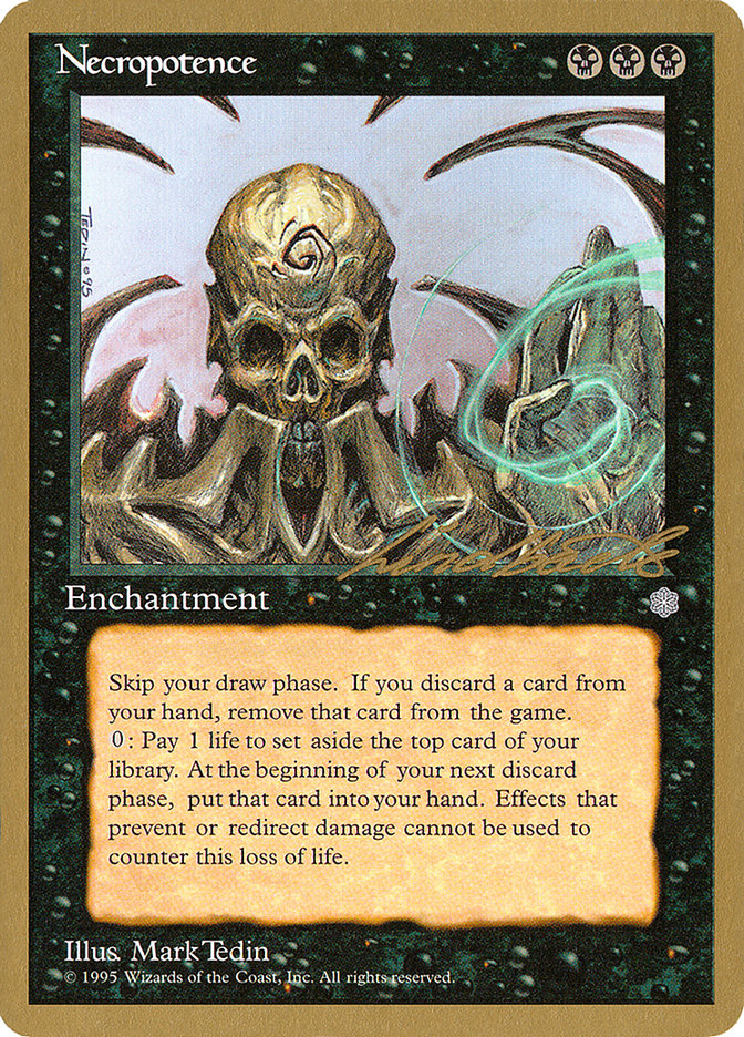 Necropotence (Leon Lindback) [Pro Tour Collector Set] | Galaxy Games LLC