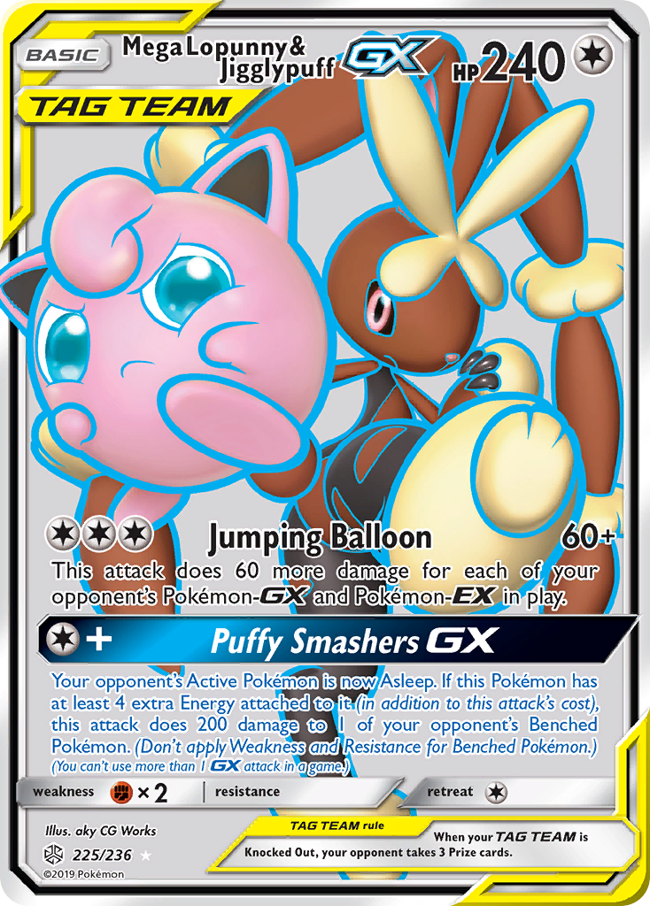 Mega Lopunny & Jigglypuff GX (225/236) [Sun & Moon: Cosmic Eclipse] | Galaxy Games LLC