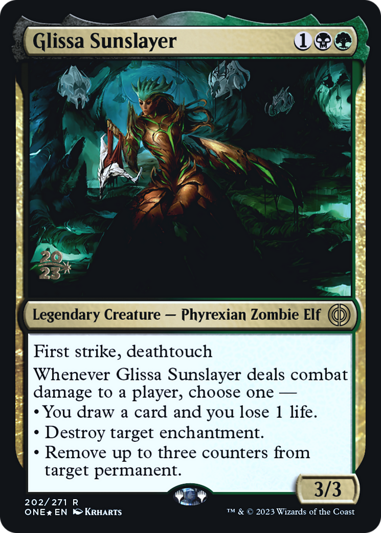 Glissa Sunslayer [Phyrexia: All Will Be One Prerelease Promos] | Galaxy Games LLC