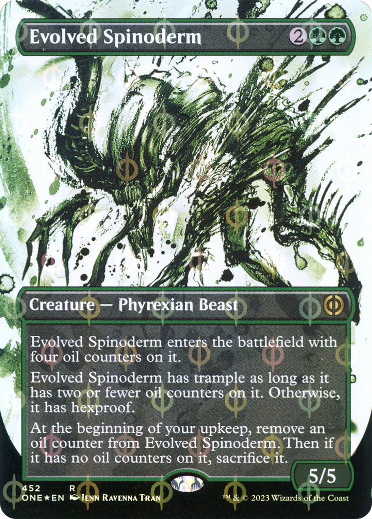 Evolved Spinoderm (Borderless Ichor Step-and-Compleat Foil) [Phyrexia: All Will Be One] | Galaxy Games LLC