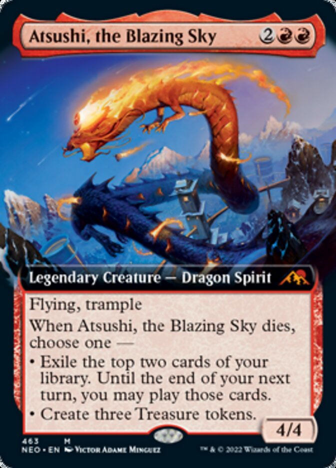Atsushi, the Blazing Sky (Extended Art) [Kamigawa: Neon Dynasty] | Galaxy Games LLC