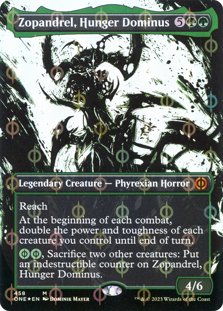 Zopandrel, Hunger Dominus (Borderless Ichor Step-and-Compleat Foil) [Phyrexia: All Will Be One] | Galaxy Games LLC