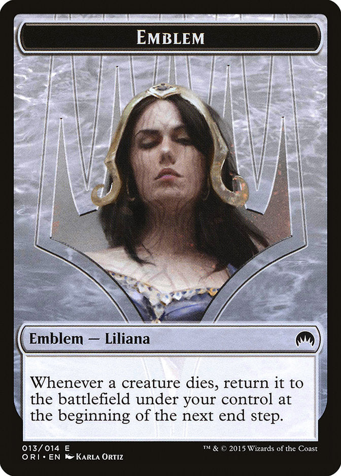 Liliana, Defiant Necromancer Emblem [Magic Origins Tokens] | Galaxy Games LLC
