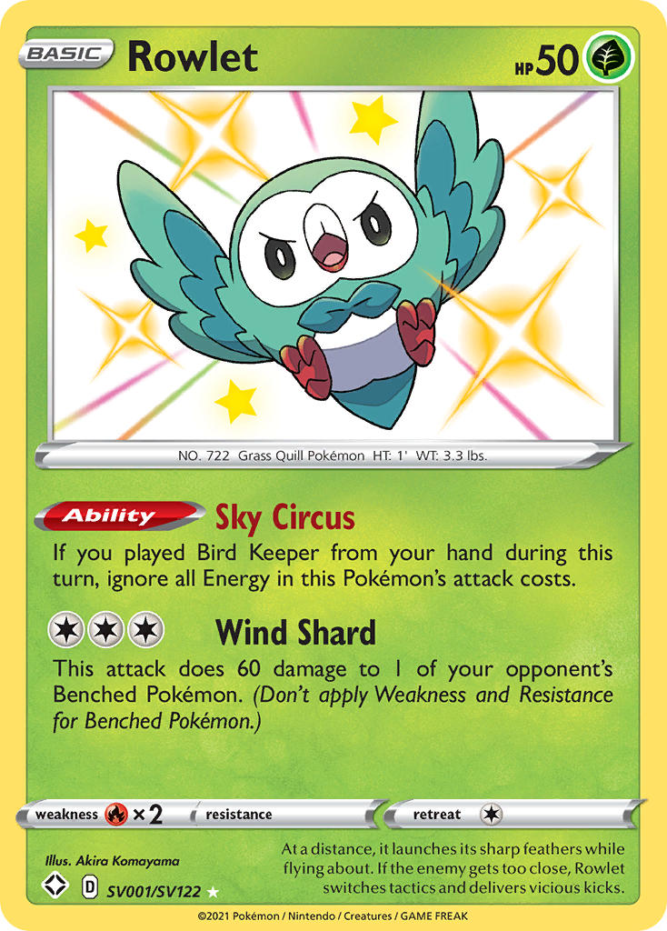 Rowlet (SV001/SV122) [Sword & Shield: Shining Fates] | Galaxy Games LLC