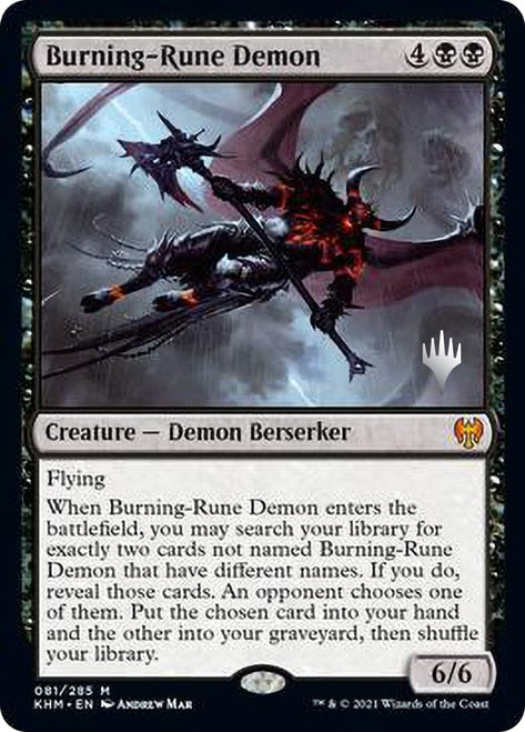Burning-Rune Demon (Promo Pack) [Kaldheim Promos] | Galaxy Games LLC