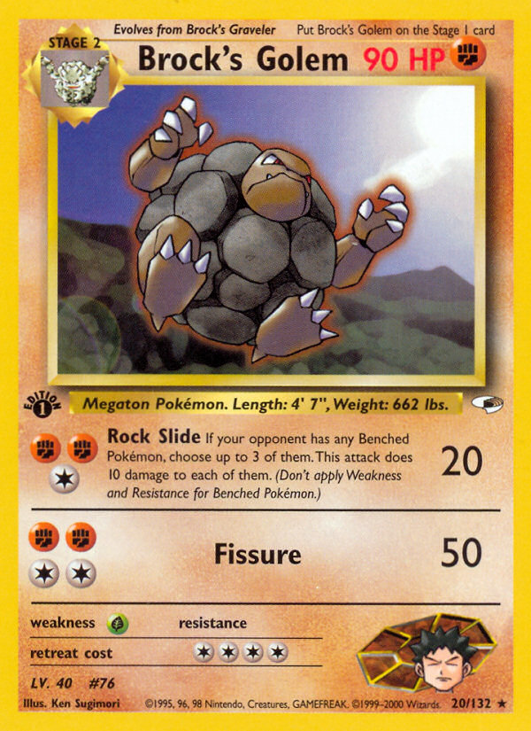 Brock's Golem (20/132) [Gym Heroes 1st Edition] | Galaxy Games LLC