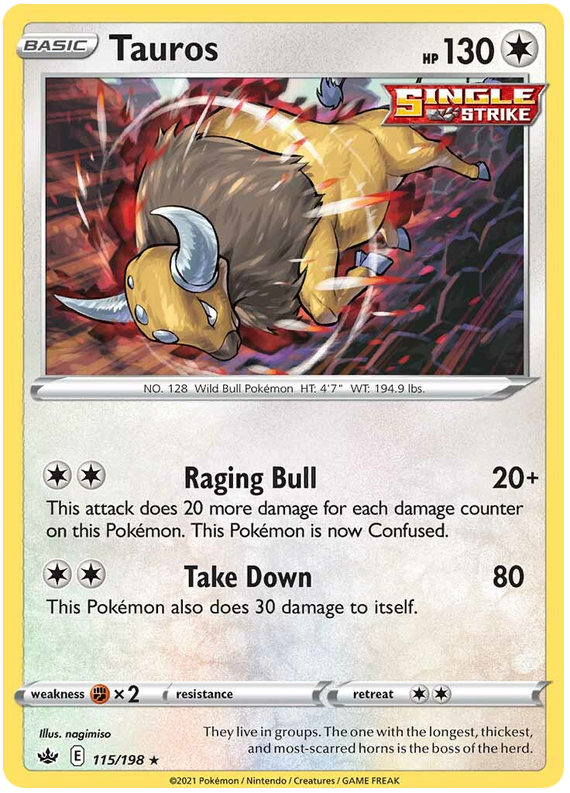 Tauros (115/198) [Sword & Shield: Chilling Reign] | Galaxy Games LLC