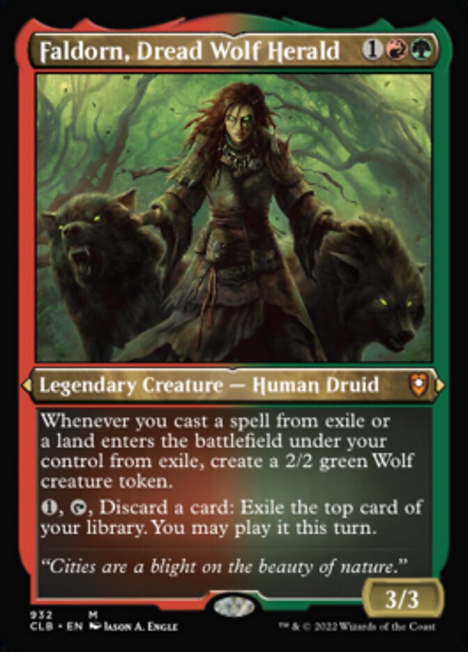 Faldorn, Dread Wolf Herald (Display Commander) (Foil Etched) [Commander Legends: Battle for Baldur's Gate] | Galaxy Games LLC
