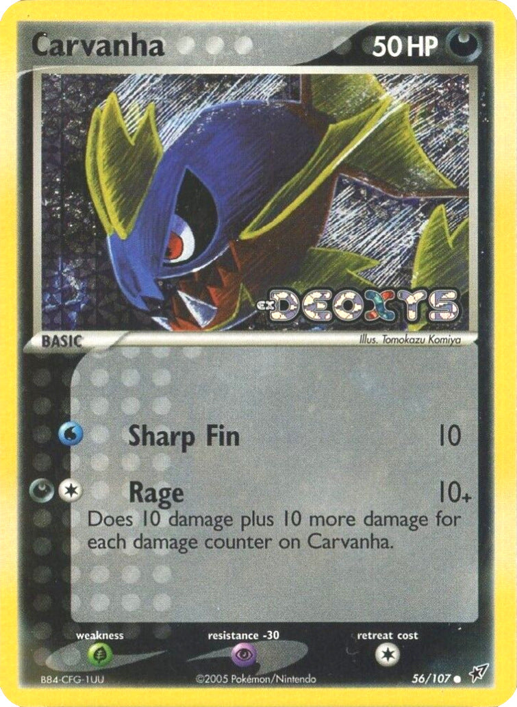 Carvanha (56/107) (Stamped) [EX: Deoxys] | Galaxy Games LLC