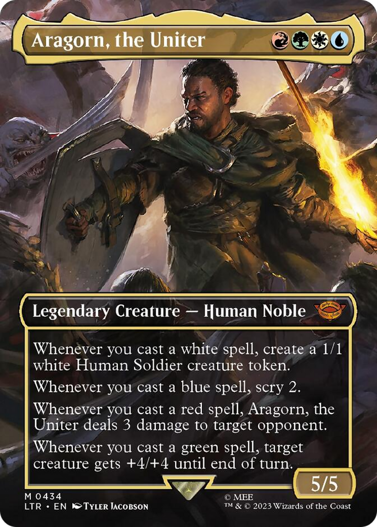 Aragorn, the Uniter (Borderless Alternate Art) [The Lord of the Rings: Tales of Middle-Earth] | Galaxy Games LLC