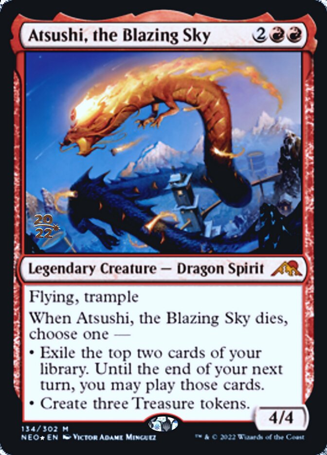 Atsushi, the Blazing Sky [Kamigawa: Neon Dynasty Prerelease Promos] | Galaxy Games LLC