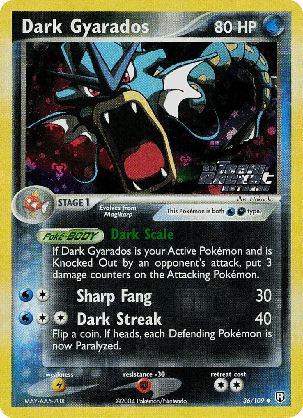 Dark Gyarados (36/109) (Stamped) [EX: Team Rocket Returns] | Galaxy Games LLC