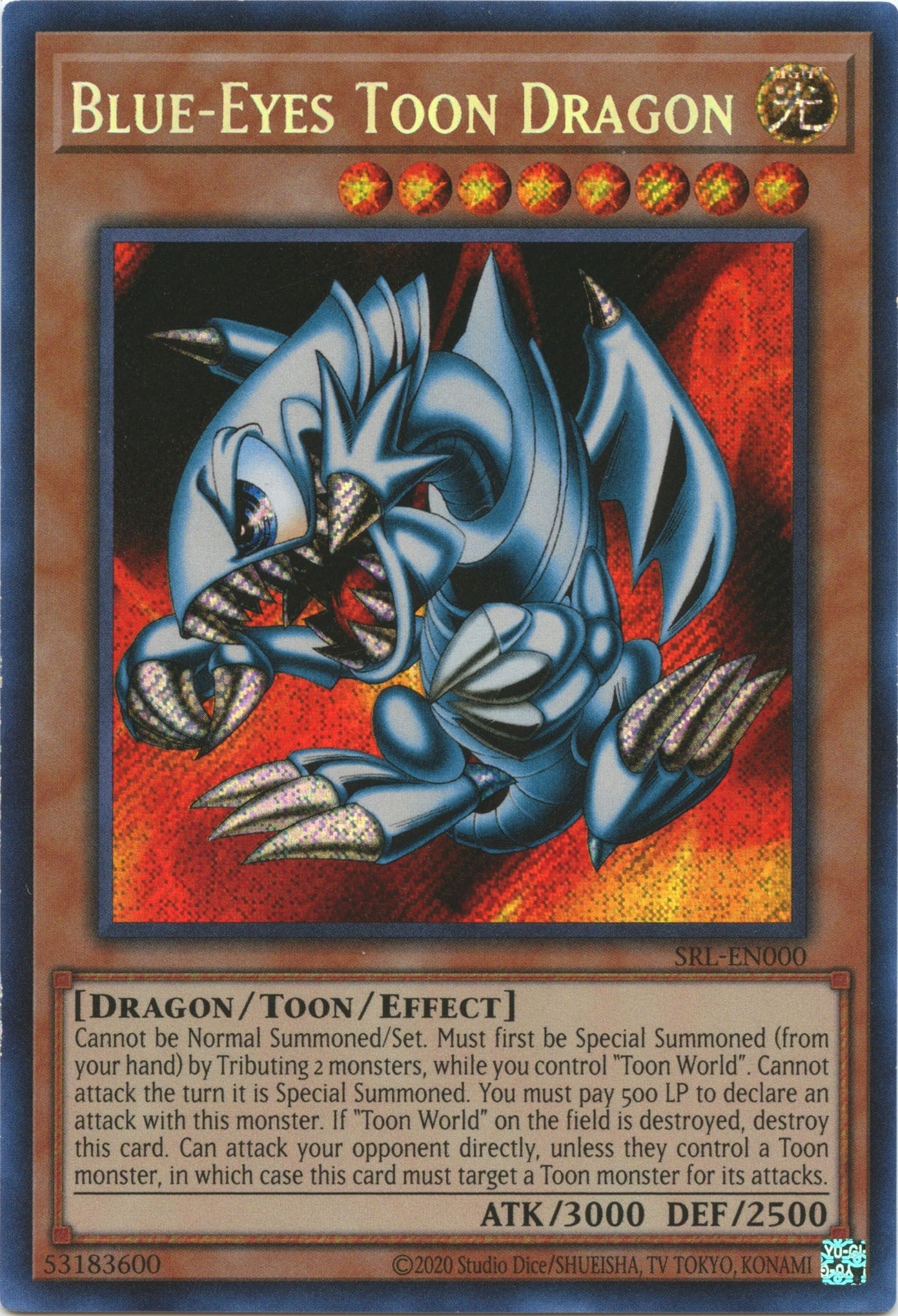 Blue-Eyes Toon Dragon (25th Anniversary) [SRL-EN000] Secret Rare | Galaxy Games LLC
