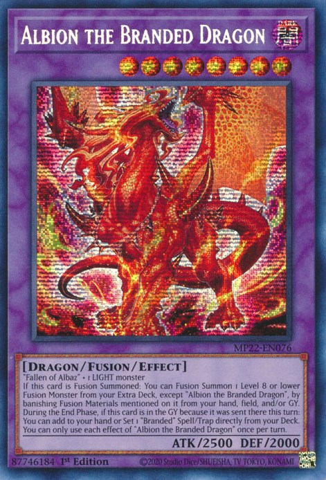 Albion the Branded Dragon [MP22-EN076] Prismatic Secret Rare | Galaxy Games LLC